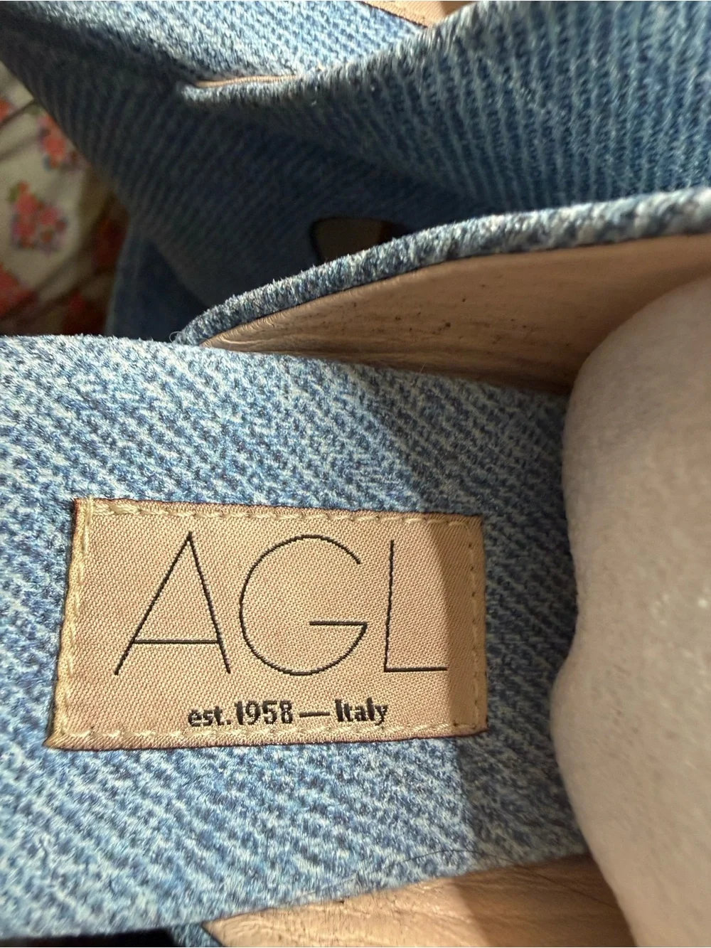 AGL Denim Blue Platform Mule Heels-38.5